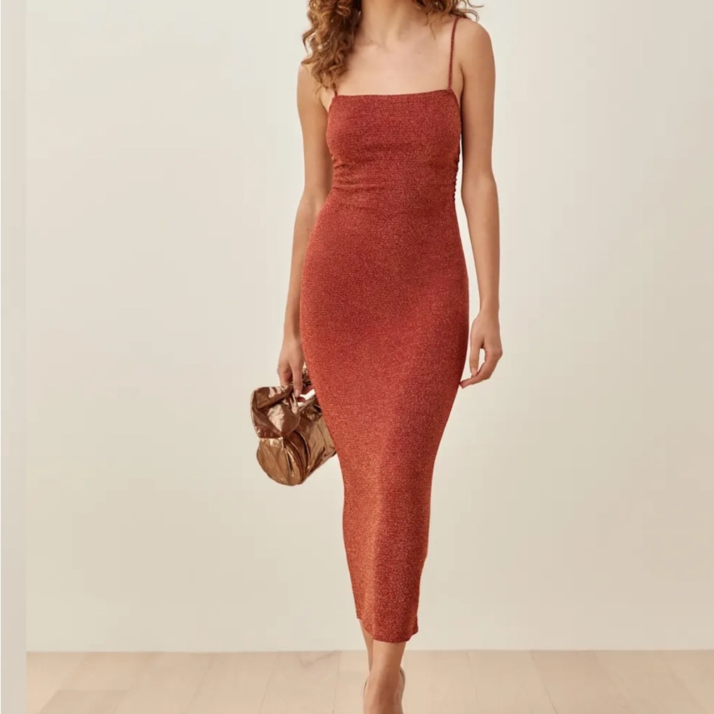 NWT Reformation Breslin Knit Dress in Burnt Orange